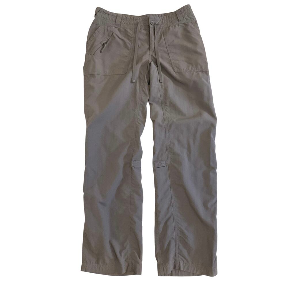The North Face Womens 6 Taupe Gray Nylon Hiking Utility Pants Roll Tab Outdoor - Picture 2 of 10